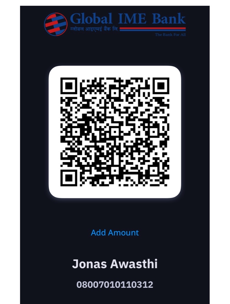 Jonas Awasthi Bank Transfer QR